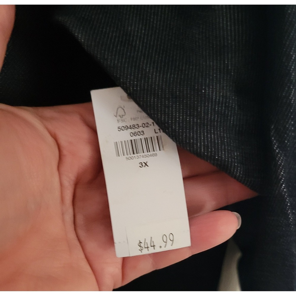 Old Navy Denim Shirt Women 3X Dark Wash New Oversized Long Sleeve Button Up - Picture 3 of 8